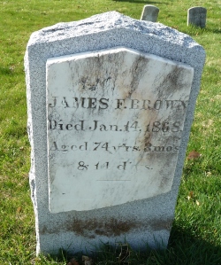 James Brown's gravestone in St. Luke's. It was repaired a few years ago, but moved from its original location.