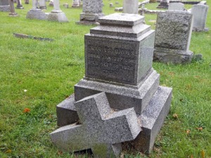 Charles Davies. The cross had toppled from it's base.